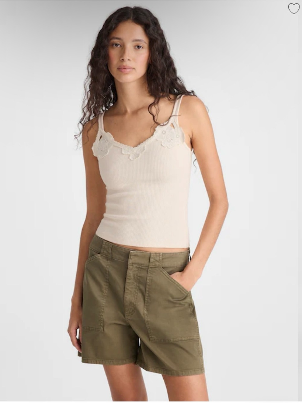 Madewell Floral-Lace V-Neck Tank size XL